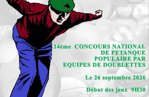 14ème concours national de pétanque populaire du 26 septembre 2026