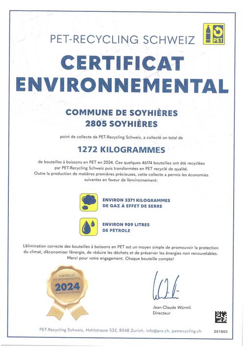 Certificat environnemental